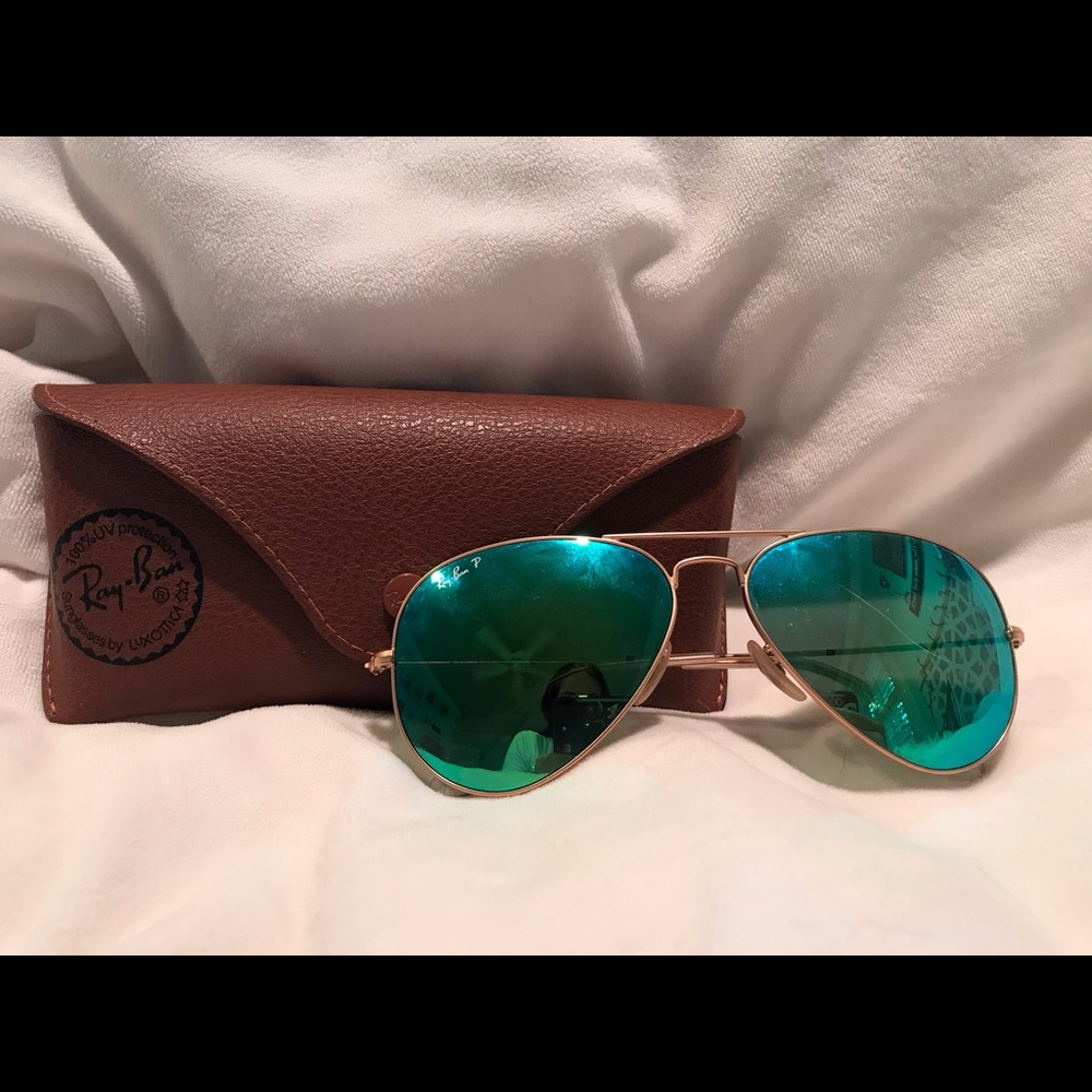 Green Flash Aviator Ray-bans - POLARIZED